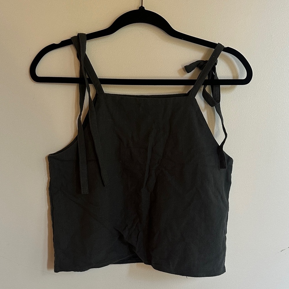 Charcoal Sleeveless Women's Crop Top